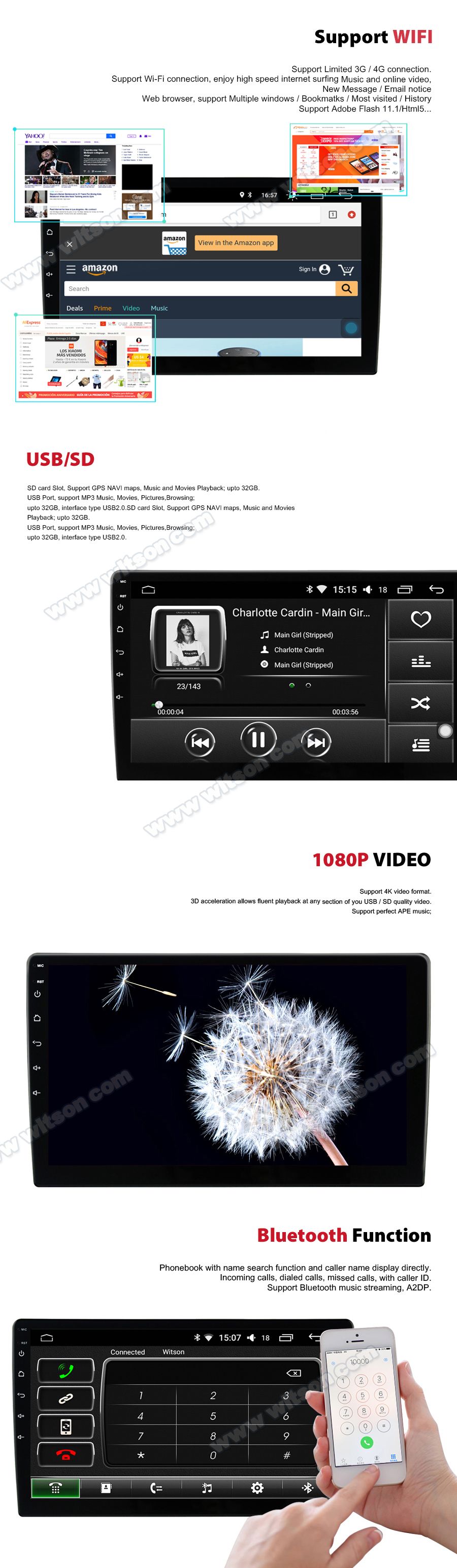 Witson Android 11 Car DVD Player Universal for Honda 2009-2013 Fit/Jazz Rhd Auto Multimedia WiFi Head Unit