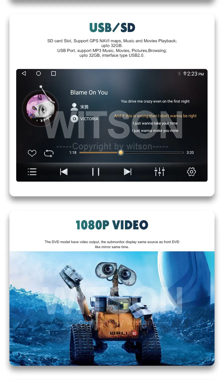 Witson Android 11 Car Radio for Citroen C4 C-Triomphe C-Quatre 2004-2009 WiFi GPS Carplay Multimedia DSP Navigation