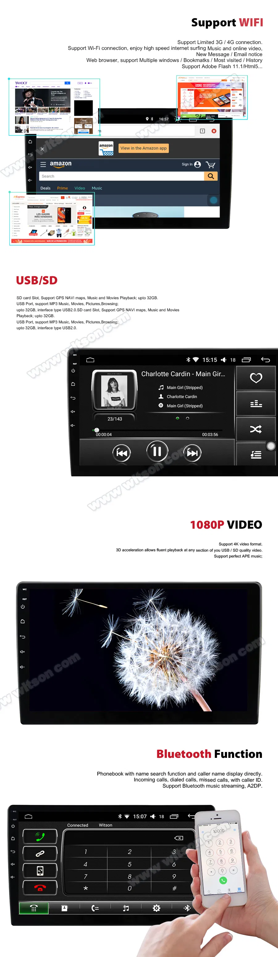 Witson Android 11 Radio Car for Toyota 2012-2014 Camry 4GB RAM 64GB Flash Big Screen Carplay Multimedia Auto Radio