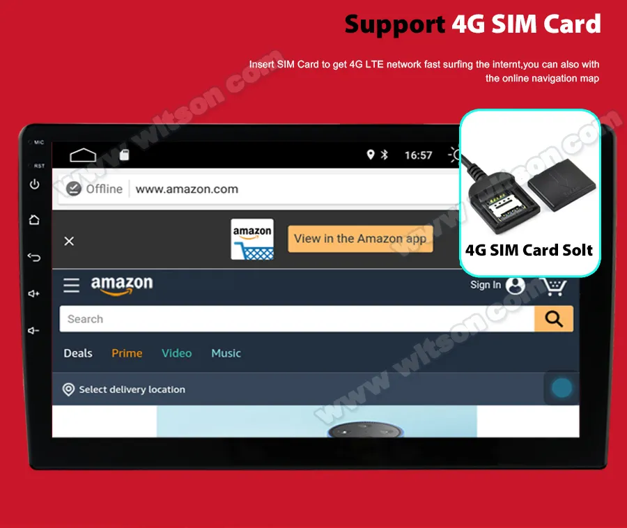 Witson Android 11 Radio Car for Toyota 2012-2014 Camry 4GB RAM 64GB Flash Big Screen Carplay Multimedia Auto Radio